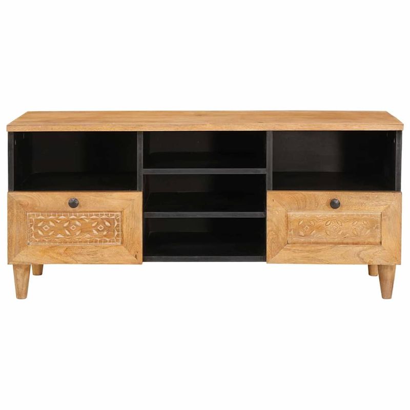 Casa si Gradina - Mobilier - Comode si corpuri - Comode - Cabinet TV Maro deschis 100 x 33 x 46 cm Lemn masiv de mango - Infinity.ro
