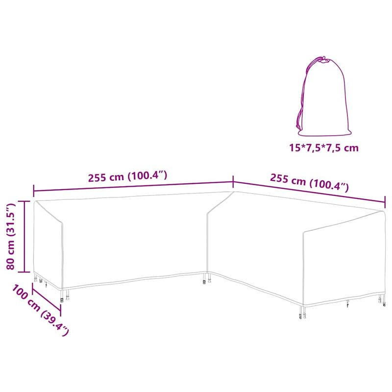 Casa si Gradina - Textile si covoare - Huse pentru mobilier - Husa pentru mobilier de exterior 255 x 255 x 80 cm - Infinity.ro