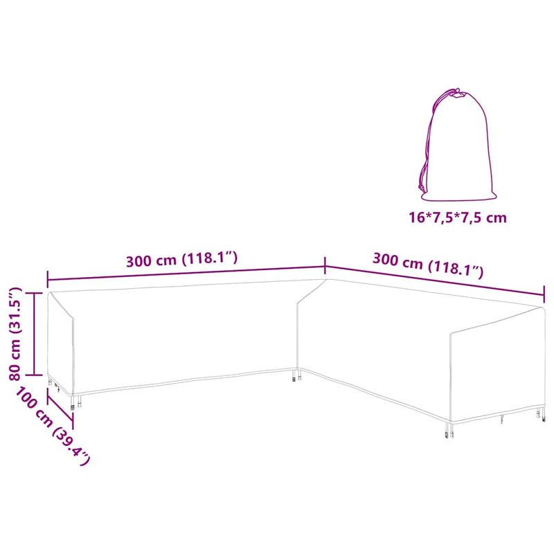 Casa si Gradina - Textile si covoare - Huse pentru mobilier - Husa pentru mobilier de exterior 300 x 300 x 80 cm - Infinity.ro