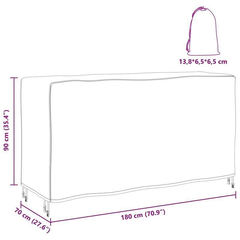 Casa si Gradina - Textile si covoare - Huse pentru mobilier - Husa pentru mobilier de exterior Negru 180 x 70 x 90 cm 210D - Infinity.ro