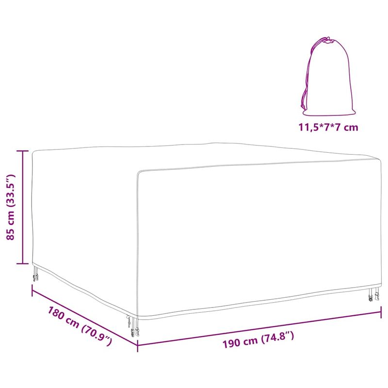 Casa si Gradina - Textile si covoare - Huse pentru mobilier - Husa pentru mobilier de exterior Negru 180 x 190 x 85 cm 420D - Infinity.ro
