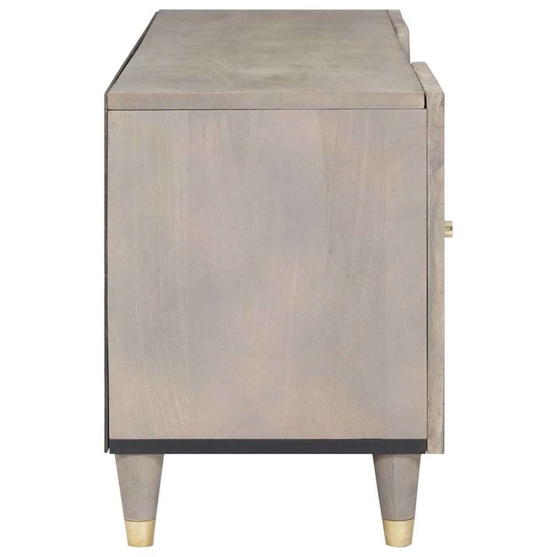 Casa si Gradina - Mobilier - Comode si corpuri - Comode - Cabinet TV Gri si Aur 105 x 33.5 x 46 cm Lemn masiv de mango - Infinity.ro