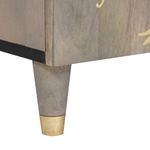 Casa si Gradina - Mobilier - Comode si corpuri - Comode - Cabinet TV Gri si Aur 105 x 33.5 x 46 cm Lemn masiv de mango - Infinity.ro