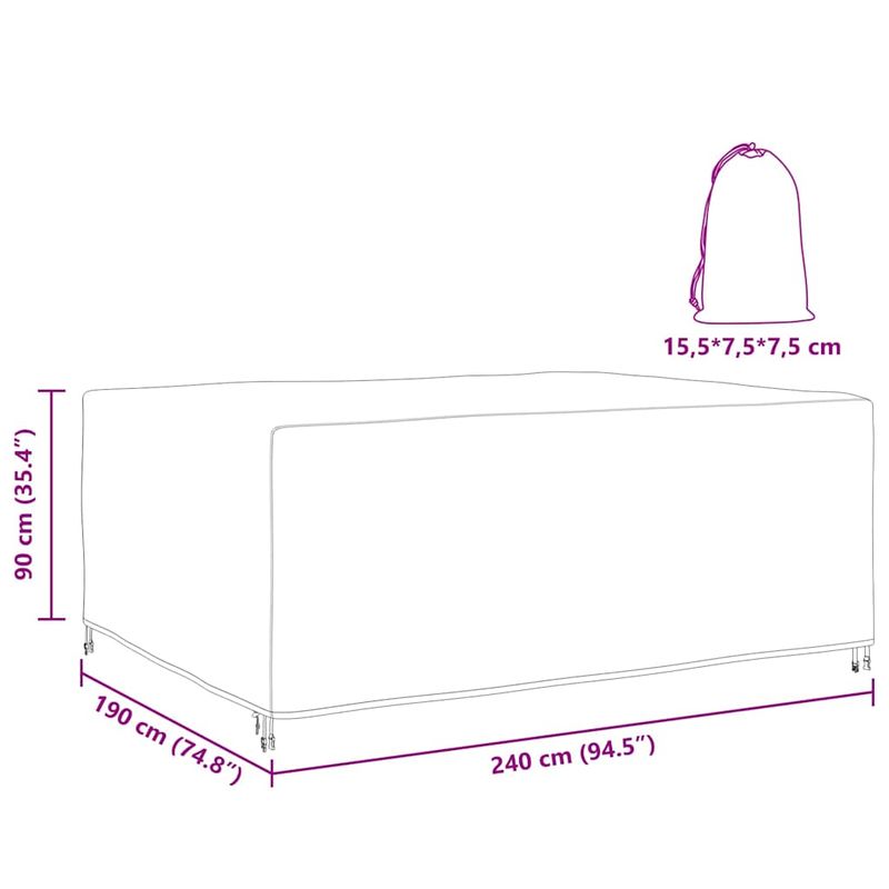 Casa si Gradina - Textile si covoare - Huse pentru mobilier - Husa pentru mobilier de exterior Negru 240 x 190 x 90 cm 600D - Infinity.ro