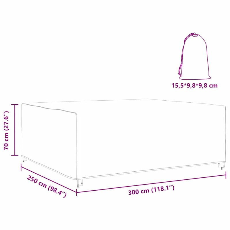 Casa si Gradina - Textile si covoare - Huse pentru mobilier - Husa pentru mobilier de exterior Negru 300 x 250 x 70 cm 600D - Infinity.ro