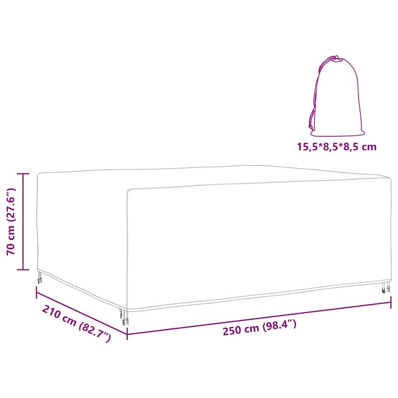 Casa si Gradina - Textile si covoare - Huse pentru mobilier - Husa pentru mobilier de exterior Negru 250 x 210 x 70 cm 600D - Infinity.ro