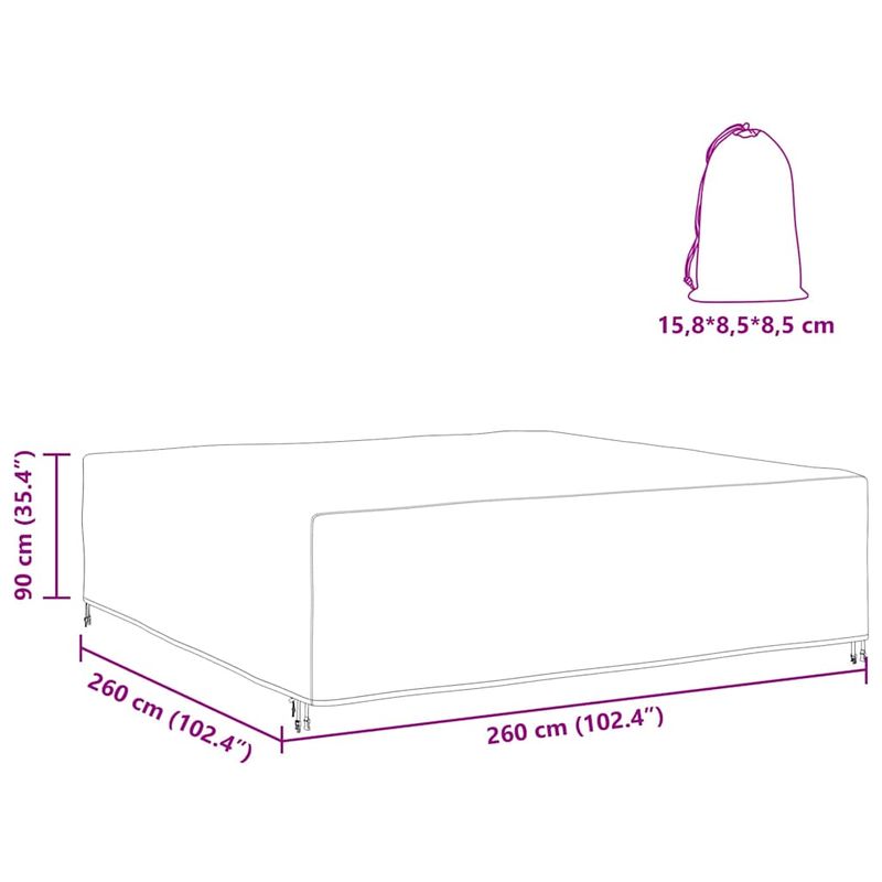 Casa si Gradina - Textile si covoare - Huse pentru mobilier - Husa pentru mobilier de exterior Negru 260 x 260 x 90 cm 420D - Infinity.ro