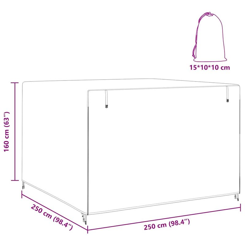 Casa si Gradina - Textile si covoare - Huse pentru mobilier - Husa pentru leagan de exterior 250 x 250 x 160 cm - Infinity.ro