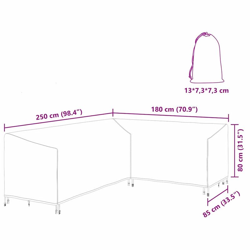 Casa si Gradina - Textile si covoare - Huse pentru mobilier - Husa pentru mobilier de exterior 250 x 180 x 80 cm - Infinity.ro