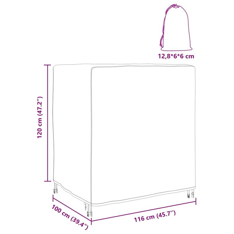 Casa si Gradina - Textile si covoare - Huse pentru mobilier - Husa pentru mobilier de exterior Negru 116 x 100 x 120 cm 210D - Infinity.ro
