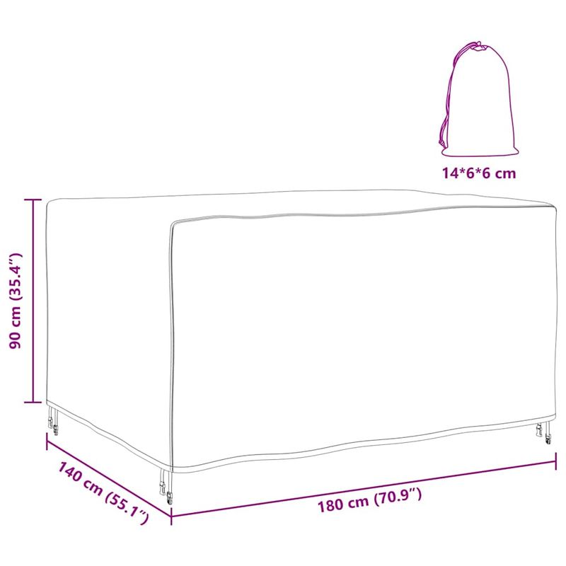 Casa si Gradina - Textile si covoare - Huse pentru mobilier - Husa pentru mobilier de exterior Negru 180 x 140 x 90 cm 210D - Infinity.ro