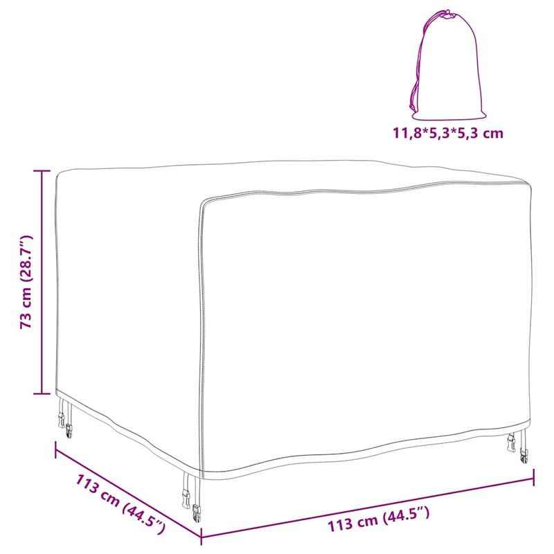 Casa si Gradina - Textile si covoare - Huse pentru mobilier - Husa pentru mobilier de exterior Negru 113 x 113 x 73 cm 420D - Infinity.ro