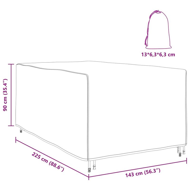 Casa si Gradina - Textile si covoare - Huse pentru mobilier - Husa pentru mobilier de exterior Negru 143 x 225 x 90 cm 600D - Infinity.ro