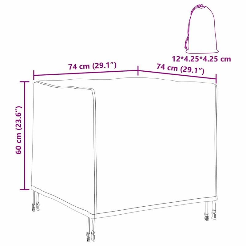 Casa si Gradina - Textile si covoare - Huse pentru mobilier - Husa pentru mobilier de exterior 74 x 74 x 60 cm - Infinity.ro