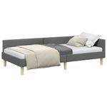 Casa si Gradina - Mobilier - Paturi si accesorii - Paturi - Cadru de pat coltar Altele cu headboard Gri inchis 90 x 190 cm - Infinity.ro