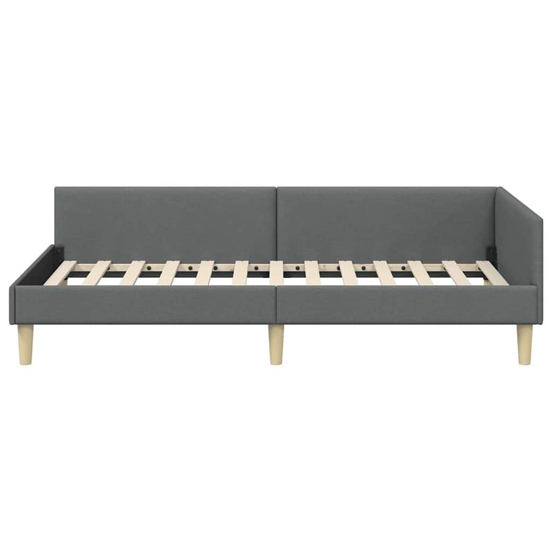 Casa si Gradina - Mobilier - Paturi si accesorii - Paturi - Cadru de pat coltar Altele cu headboard Gri inchis 90 x 190 cm - Infinity.ro