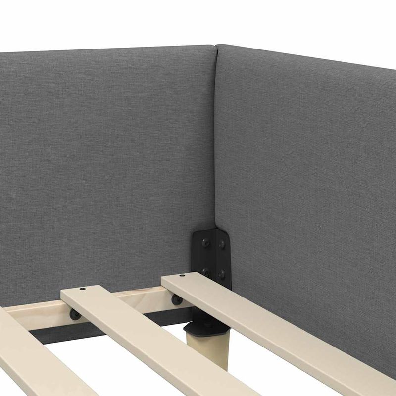 Casa si Gradina - Mobilier - Paturi si accesorii - Paturi - Cadru de pat coltar Altele cu headboard Gri inchis 90 x 190 cm - Infinity.ro