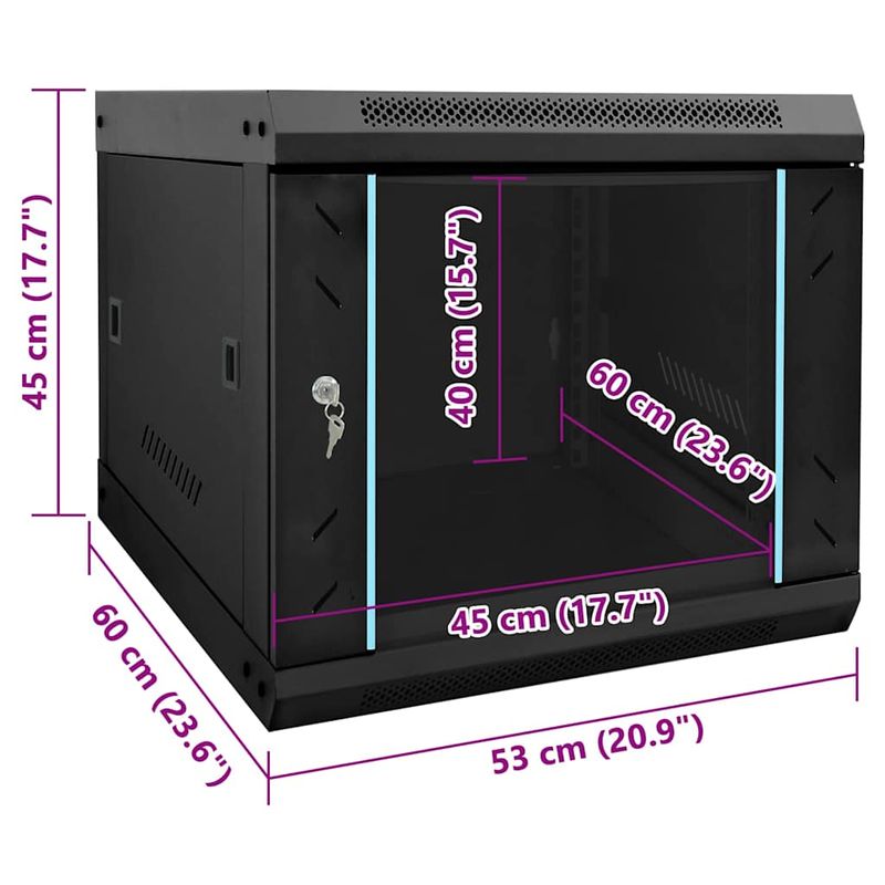 PC, gaming si accesorii - Componente PC - Componente - Hard Disk-uri - Dulap rack, Negru 53 x 60 x 45 cm Otel - Infinity.ro