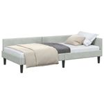 Casa si Gradina - Mobilier - Paturi si accesorii - Paturi - Cadru de pat coltar cu headboard Manual Gri deschis 90 x 200 cm - Infinity.ro
