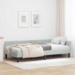 Casa si Gradina - Mobilier - Paturi si accesorii - Paturi - Cadru de pat coltar cu headboard Gri deschis 100 x 200 cm - Infinity.ro