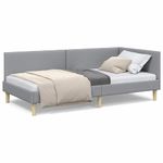 Casa si Gradina - Mobilier - Paturi si accesorii - Paturi - Cadru de pat coltar Altele cu headboard Gri deschis 90 x 190 cm - Infinity.ro