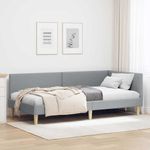 Casa si Gradina - Mobilier - Paturi si accesorii - Paturi - Cadru de pat coltar Altele cu headboard Gri deschis 90 x 190 cm - Infinity.ro