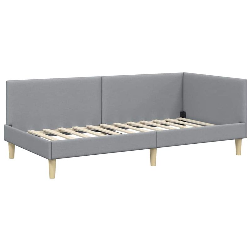 Casa si Gradina - Mobilier - Paturi si accesorii - Paturi - Cadru de pat coltar Altele cu headboard Gri deschis 90 x 190 cm - Infinity.ro