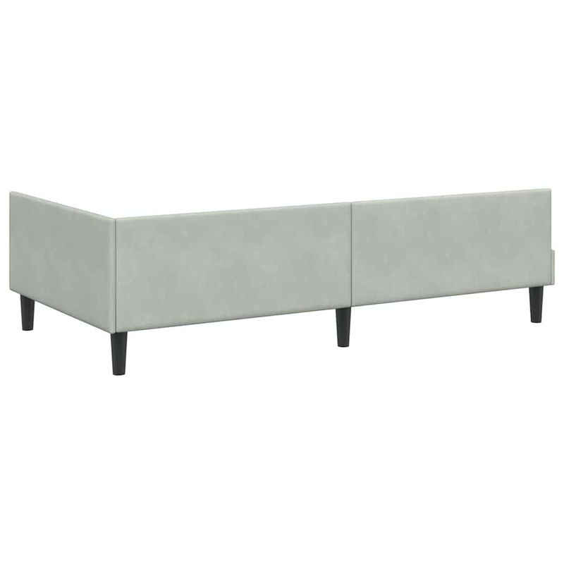 Casa si Gradina - Mobilier - Paturi si accesorii - Paturi - Cadru de pat coltar cu headboard Gri deschis 100 x 200 cm - Infinity.ro