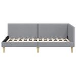 Casa si Gradina - Mobilier - Paturi si accesorii - Paturi - Cadru de pat coltar Altele cu headboard Gri deschis 90 x 190 cm - Infinity.ro