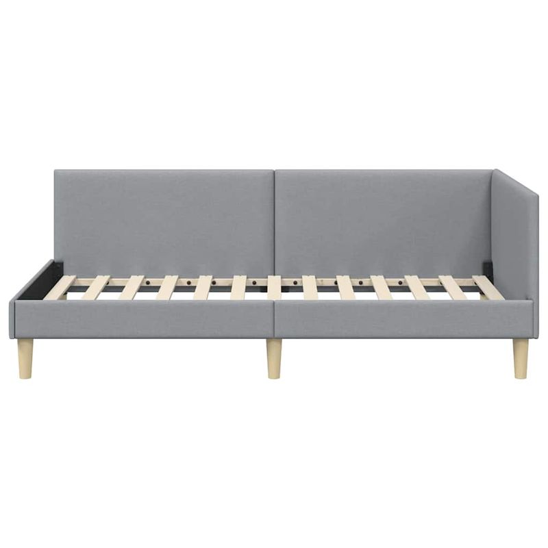 Casa si Gradina - Mobilier - Paturi si accesorii - Paturi - Cadru de pat coltar Altele cu headboard Gri deschis 90 x 190 cm - Infinity.ro