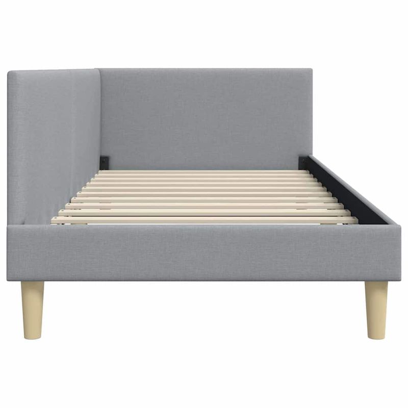 Casa si Gradina - Mobilier - Paturi si accesorii - Paturi - Cadru de pat coltar Altele cu headboard Gri deschis 90 x 190 cm - Infinity.ro