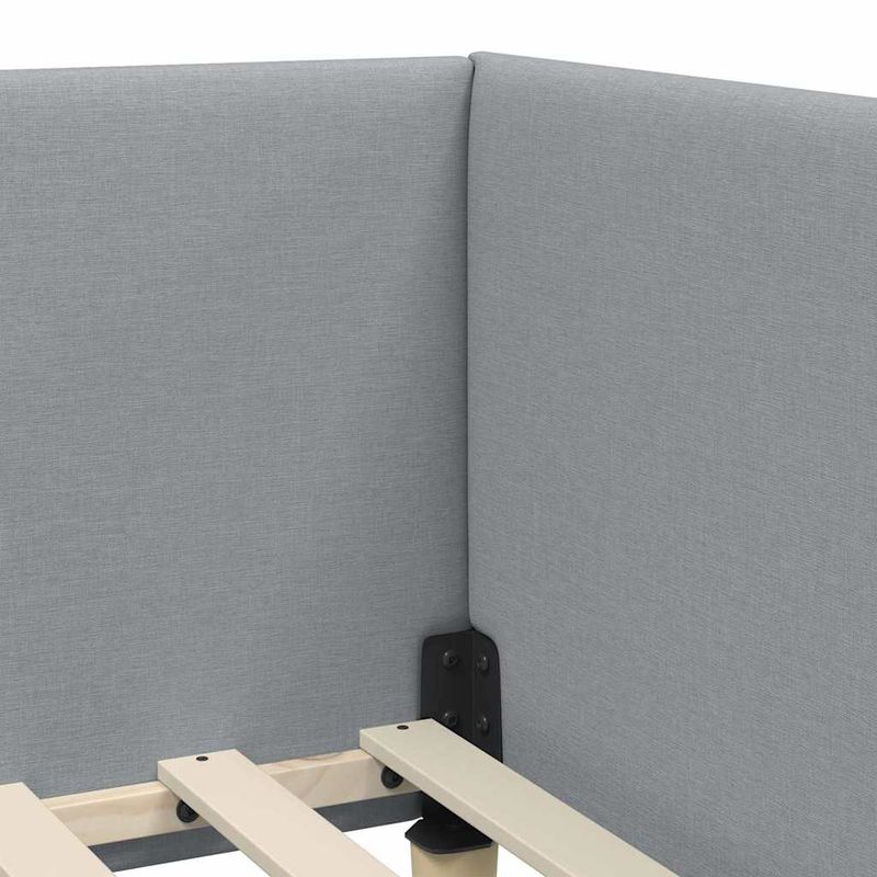 Casa si Gradina - Mobilier - Paturi si accesorii - Paturi - Cadru de pat coltar Altele cu headboard Gri deschis 90 x 190 cm - Infinity.ro