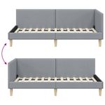 Casa si Gradina - Mobilier - Paturi si accesorii - Paturi - Cadru de pat coltar Altele cu headboard Gri deschis 90 x 190 cm - Infinity.ro