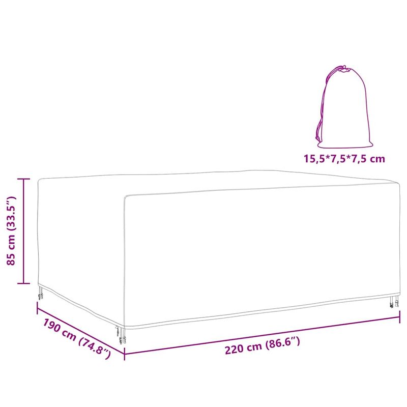 Casa si Gradina - Textile si covoare - Huse pentru mobilier - Husa pentru mobilier de exterior Negru 220 x 190 x 85 cm 600D - Infinity.ro