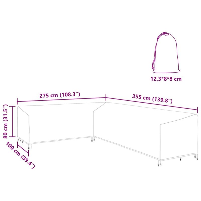 Casa si Gradina - Textile si covoare - Huse pentru mobilier - Husa pentru mobilier de exterior 355 x 275 x 80 cm - Infinity.ro