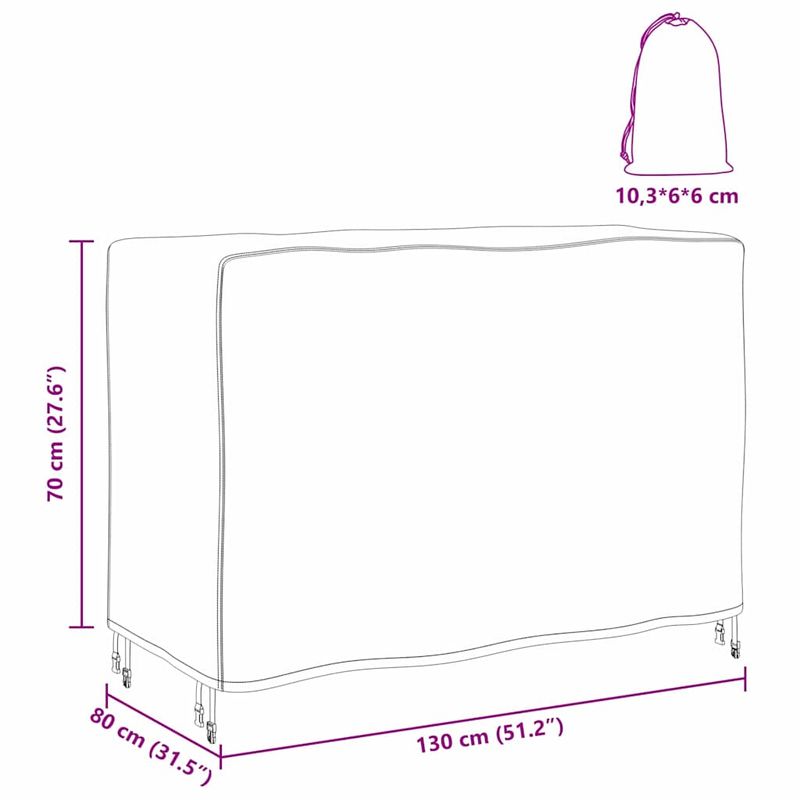 Casa si Gradina - Textile si covoare - Huse pentru mobilier - Husa pentru mobilier de exterior Negru 130 x 80 x 70 cm 210D - Infinity.ro