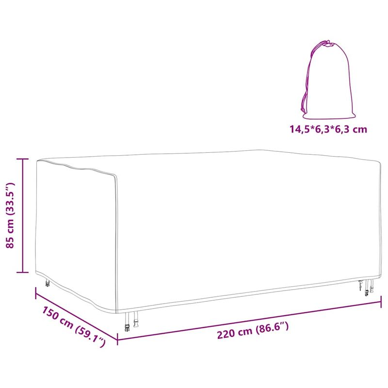 Casa si Gradina - Textile si covoare - Huse pentru mobilier - Husa pentru mobilier de exterior Negru 220 x 150 x 85 cm 210D - Infinity.ro