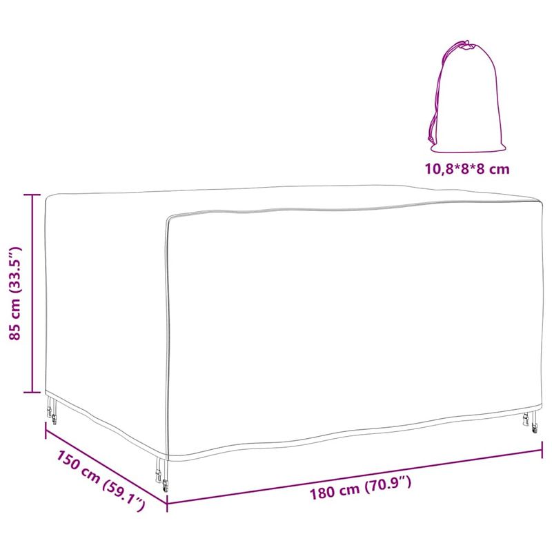 Casa si Gradina - Textile si covoare - Huse pentru mobilier - Husa pentru mobilier de exterior Negru 180 x 150 x 85 cm 210D - Infinity.ro