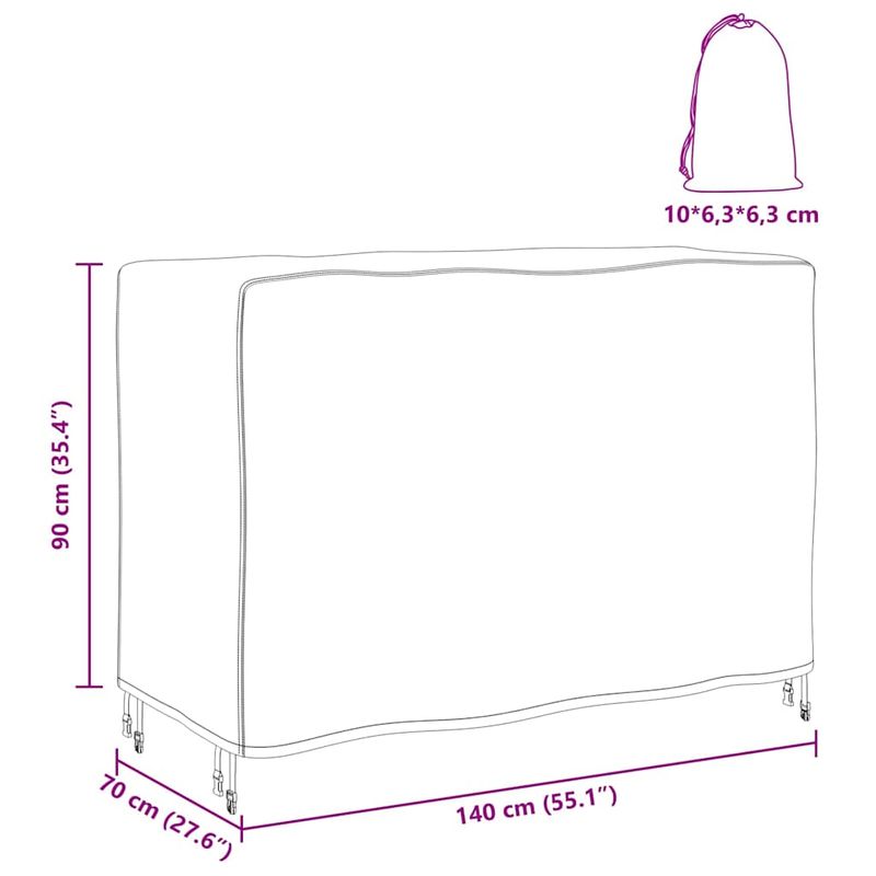 Casa si Gradina - Textile si covoare - Huse pentru mobilier - Husa pentru mobilier de exterior Negru 140 x 70 x 90 cm 420D - Infinity.ro