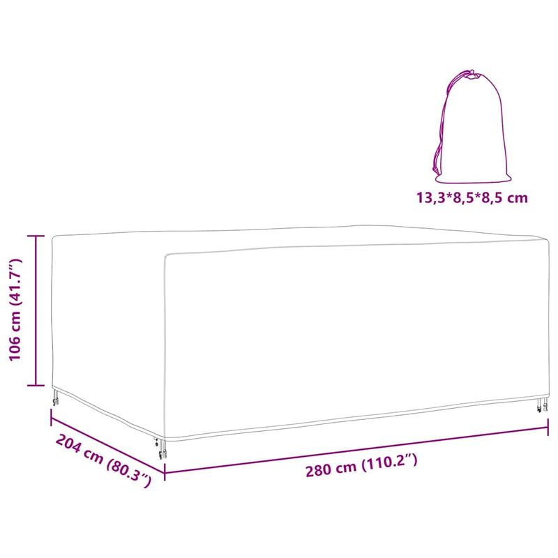 Casa si Gradina - Textile si covoare - Huse pentru mobilier - Husa pentru mobilier de exterior Negru 280 x 204 x 106 cm 420D - Infinity.ro