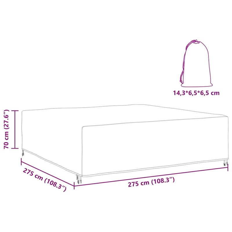 Casa si Gradina - Textile si covoare - Huse pentru mobilier - Husa pentru mobilier de exterior Negru 275 x 275 x 70 cm 210D - Infinity.ro