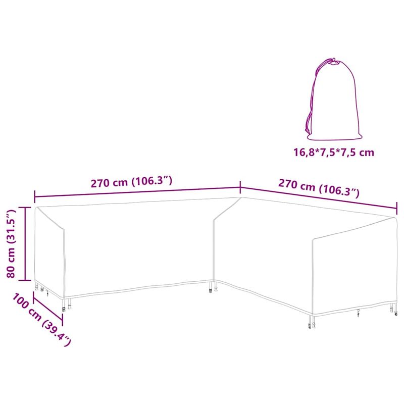 Casa si Gradina - Textile si covoare - Huse pentru mobilier - Husa pentru mobilier de exterior 270 x 270 x 80 cm - Infinity.ro