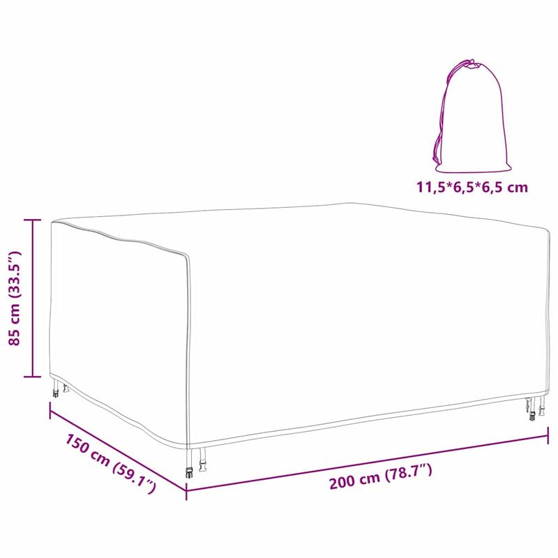 Casa si Gradina - Textile si covoare - Huse pentru mobilier - Husa pentru mobilier de exterior Negru 200 x 150 x 85 cm 600D - Infinity.ro