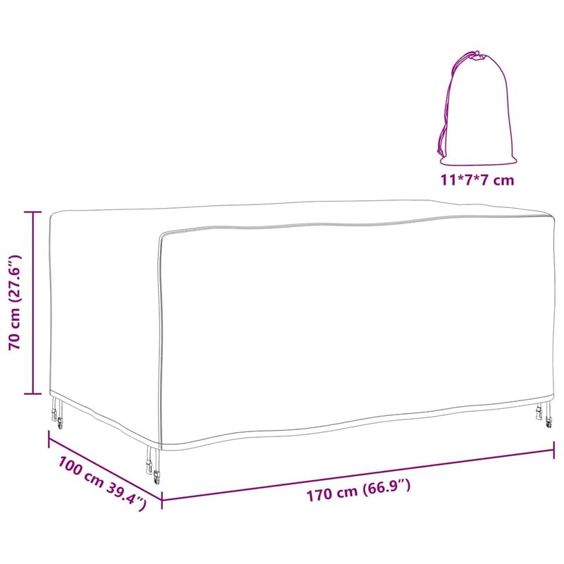 Casa si Gradina - Textile si covoare - Huse pentru mobilier - Husa pentru mobilier de exterior Negru 170 x 100 x 70 cm 600D - Infinity.ro