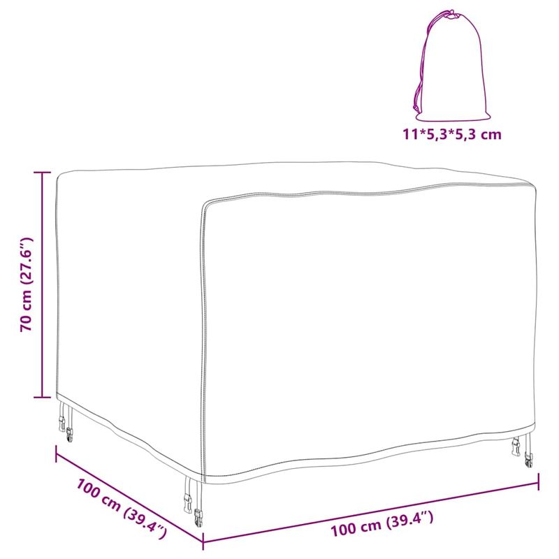 Casa si Gradina - Textile si covoare - Huse pentru mobilier - Husa pentru mobilier de exterior Negru 100 x 100 x 70 cm 210D - Infinity.ro