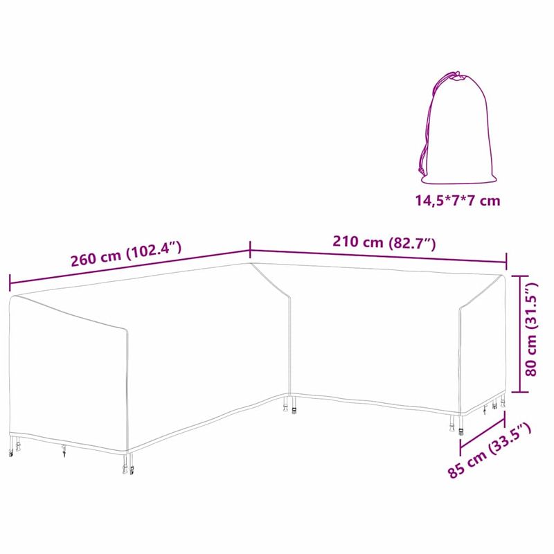 Casa si Gradina - Textile si covoare - Huse pentru mobilier - Husa pentru mobilier de exterior 260 x 210 x 80 cm - Infinity.ro