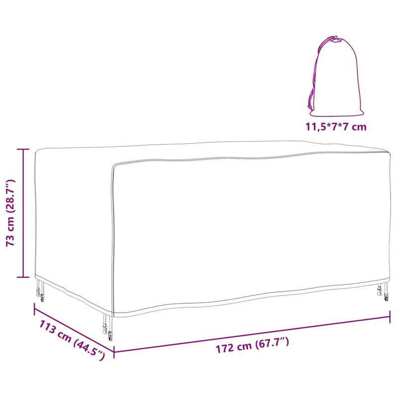 Casa si Gradina - Textile si covoare - Huse pentru mobilier - Husa pentru mobilier de exterior Negru 172 x 113 x 73 cm 600D - Infinity.ro