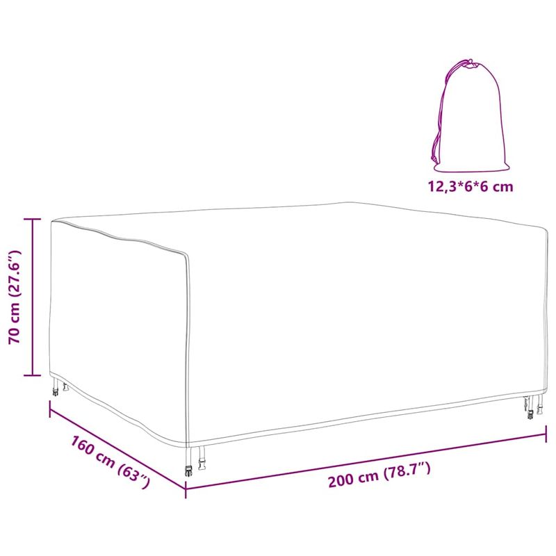 Casa si Gradina - Textile si covoare - Huse pentru mobilier - Husa pentru mobilier de exterior Negru 200 x 160 x 70 cm 210D - Infinity.ro