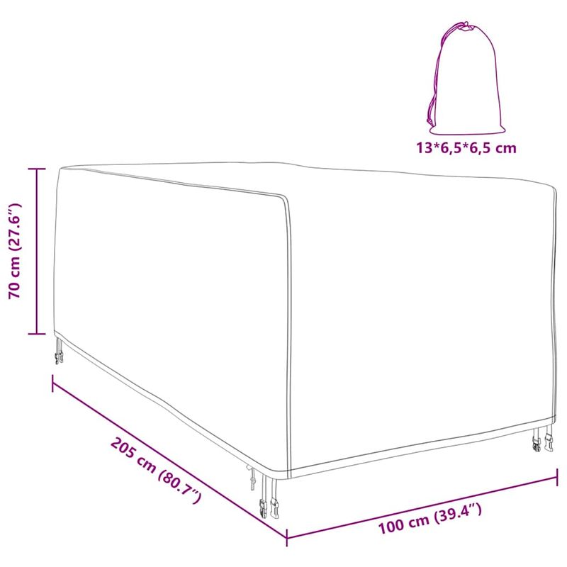 Casa si Gradina - Textile si covoare - Huse pentru mobilier - Husa pentru mobilier de exterior 205 x 100 x 70 cm - Infinity.ro