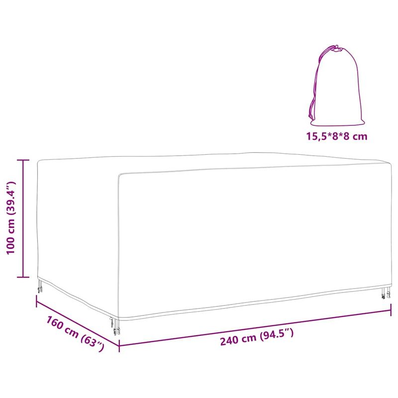 Casa si Gradina - Textile si covoare - Huse pentru mobilier - Husa pentru mobilier de exterior Negru 240 x 160 x 100 cm 210D - Infinity.ro